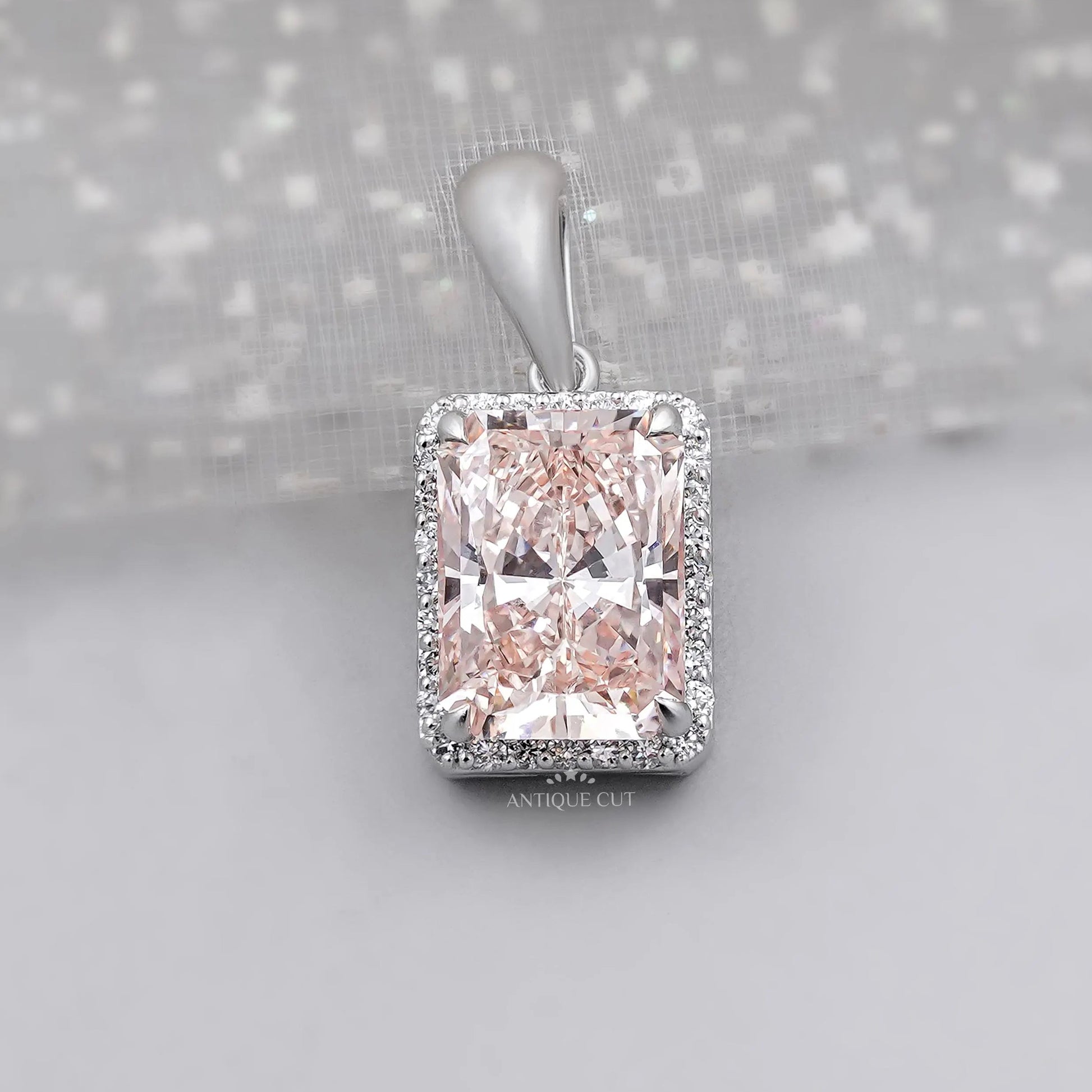 IGI Certified pink lab grown diamond pendant