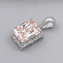 Fancy pink radiant diamond pendant with halo setting