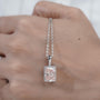 Antiquecut engagement pendant pink halo design