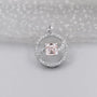 Elegant Asscher swirl circle diamond pendant in white gold
