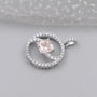 White gold Asscher cut swirl circle pendant