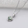 Antiquecut green heart diamond necklace