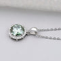 Round cut green diamond halo jewelry pendant