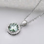 Elegant green diamond pendant necklace for women