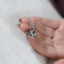 Lab grown green diamond halo pendant