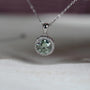 Fine jewelry green diamond halo necklace