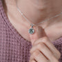 Modern white gold green diamond pendant