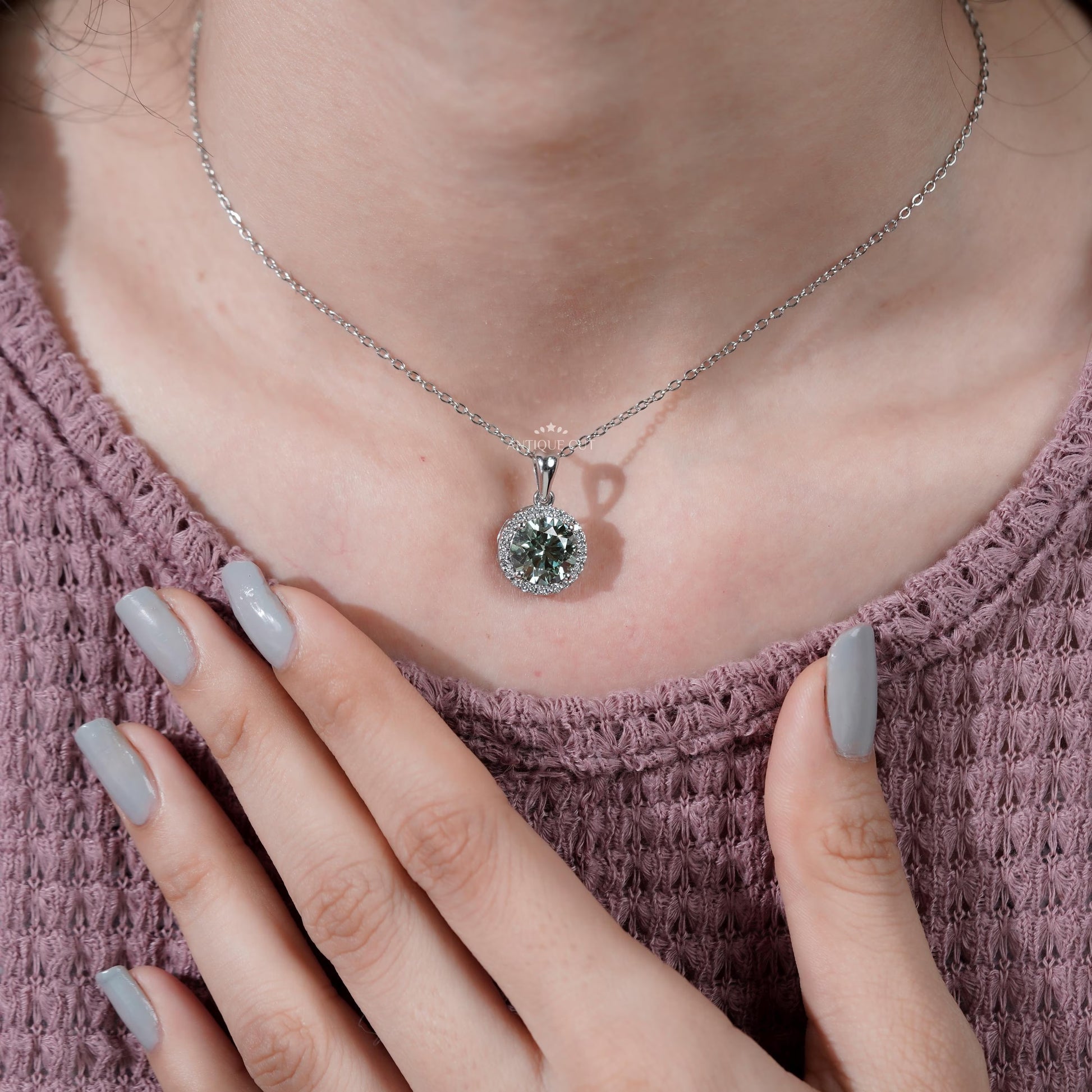 Handcrafted Antiquecut diamond pendant