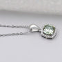 Luxury green diamond halo pendant necklace