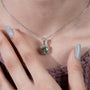 Fine jewelry white gold green pendant