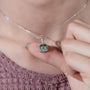 Modern cushion green moissanite pendant