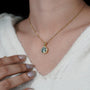 Luxury green diamond necklace pendant by Antiquecut