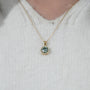 Lab grown green diamond halo pendant design