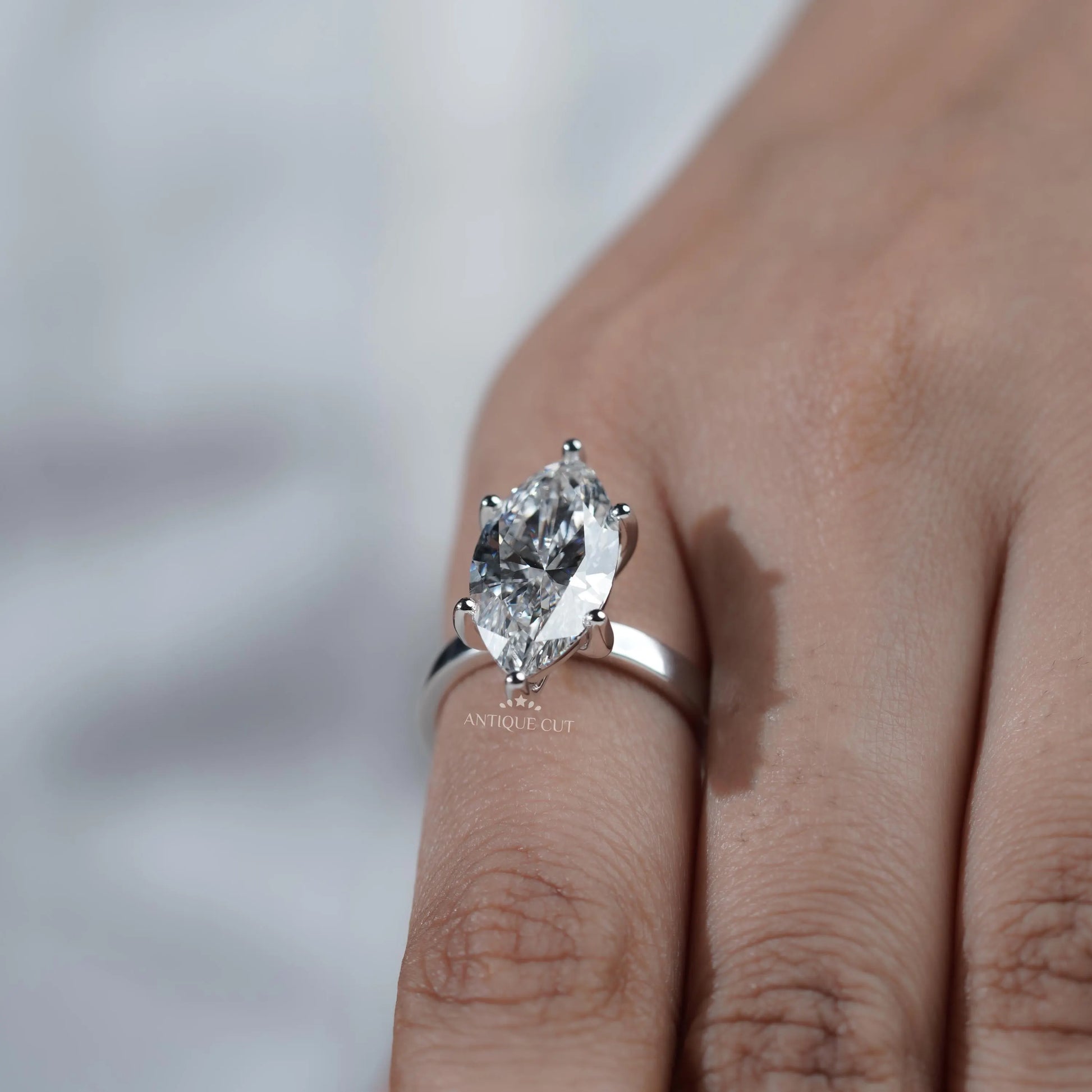 Luxury marquise cut engagement ring