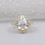 Vintage Pear Cut Diamond with Unique Engagement Ring in Yellow Gold