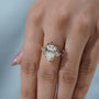 Unique pear diamond proposal ring with yellow gold band