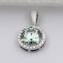 White gold green diamond pendant