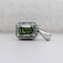 White gold emerald diamond pendant