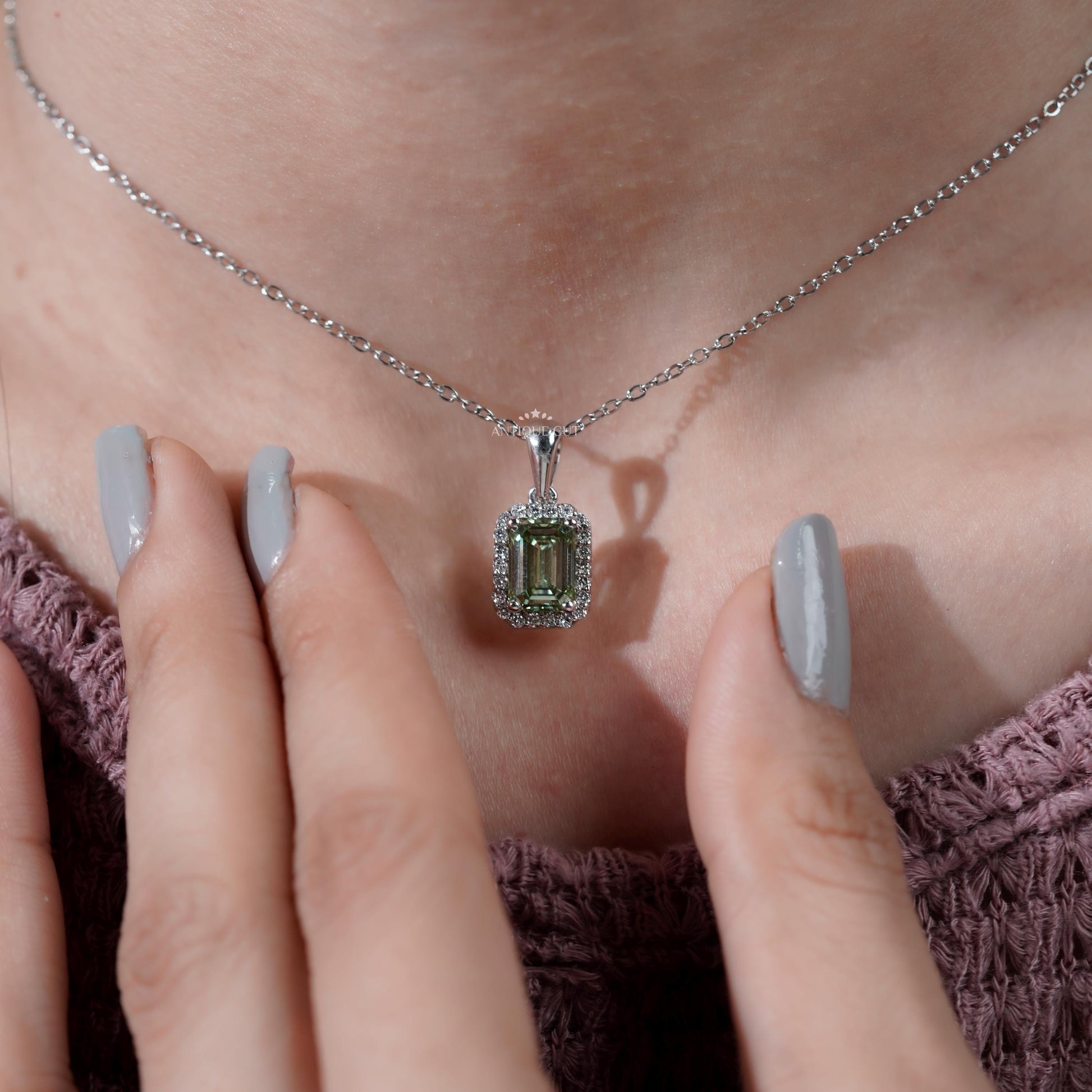 Handcrafted Antiquecut diamond pendant