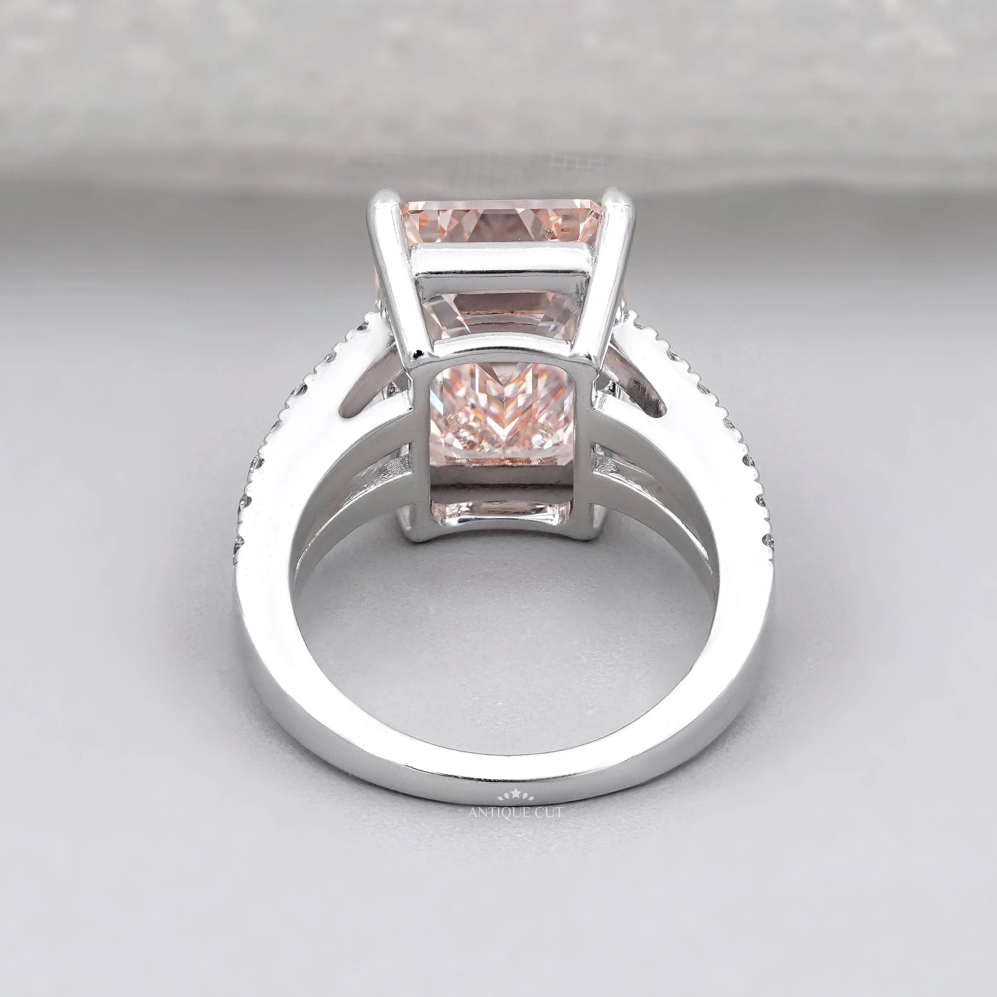 IGI certified morganite engagement ring