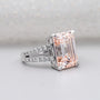 Morganite ring with round diamond split shank