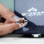 Modern white gold morganite engagement ring