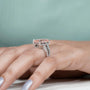 Elegant emerald cut morganite ring design