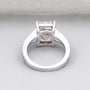 Lab grown radiant pink diamond engagement ring