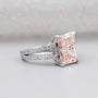 White gold radiant pink diamond engagement ring
