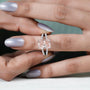 Antiquecut pink diamond split shank engagement ring