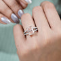 Luxury radiant pink diamond engagement ring in white gold