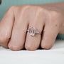 Antiquecut emerald cut pink diamond ring