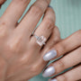 Fine jewelry emerald cut pink diamond ring