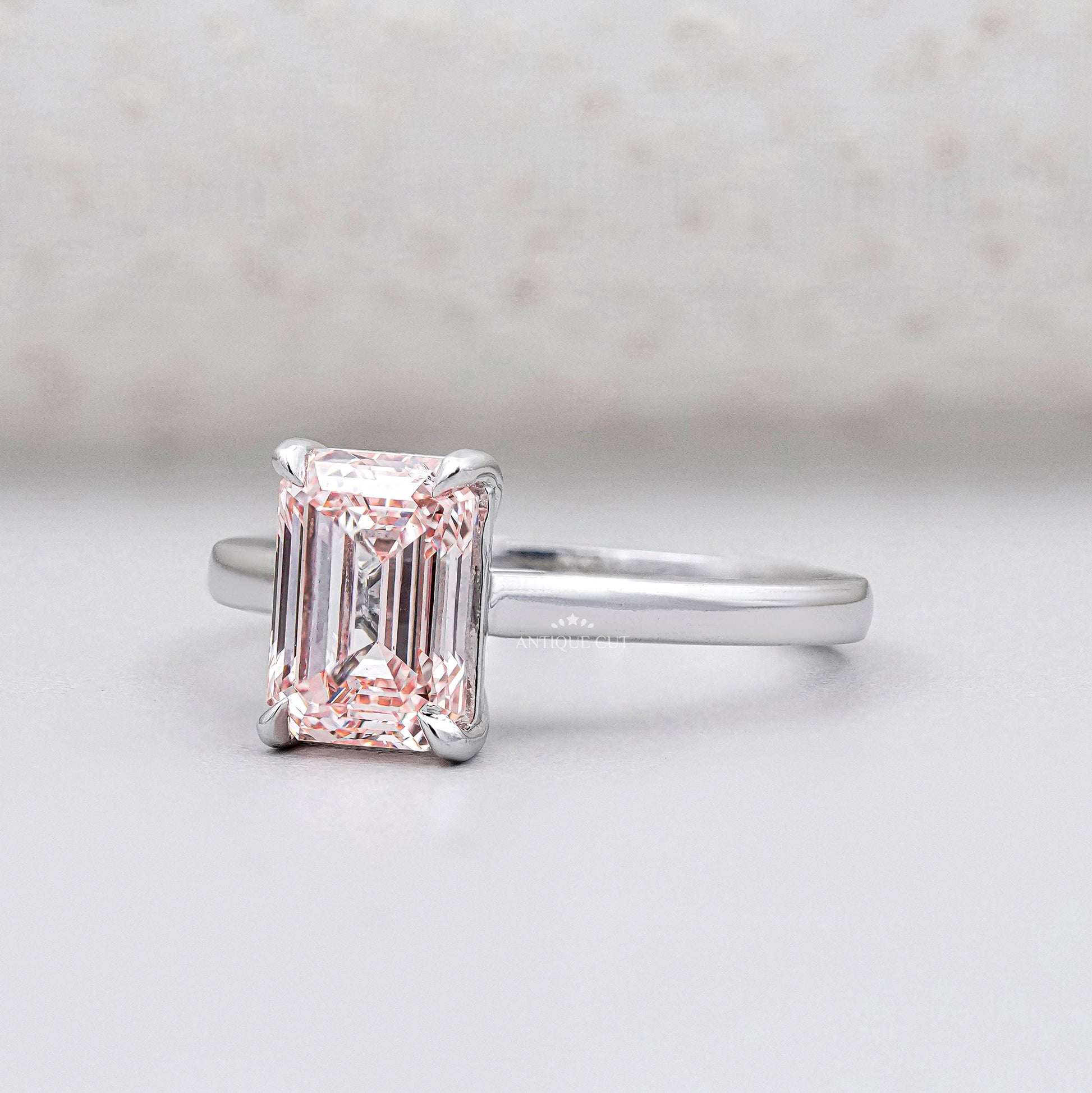 IGI certified pink diamond solitaire ring