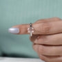 Antiquecut pink emerald cut diamond ring