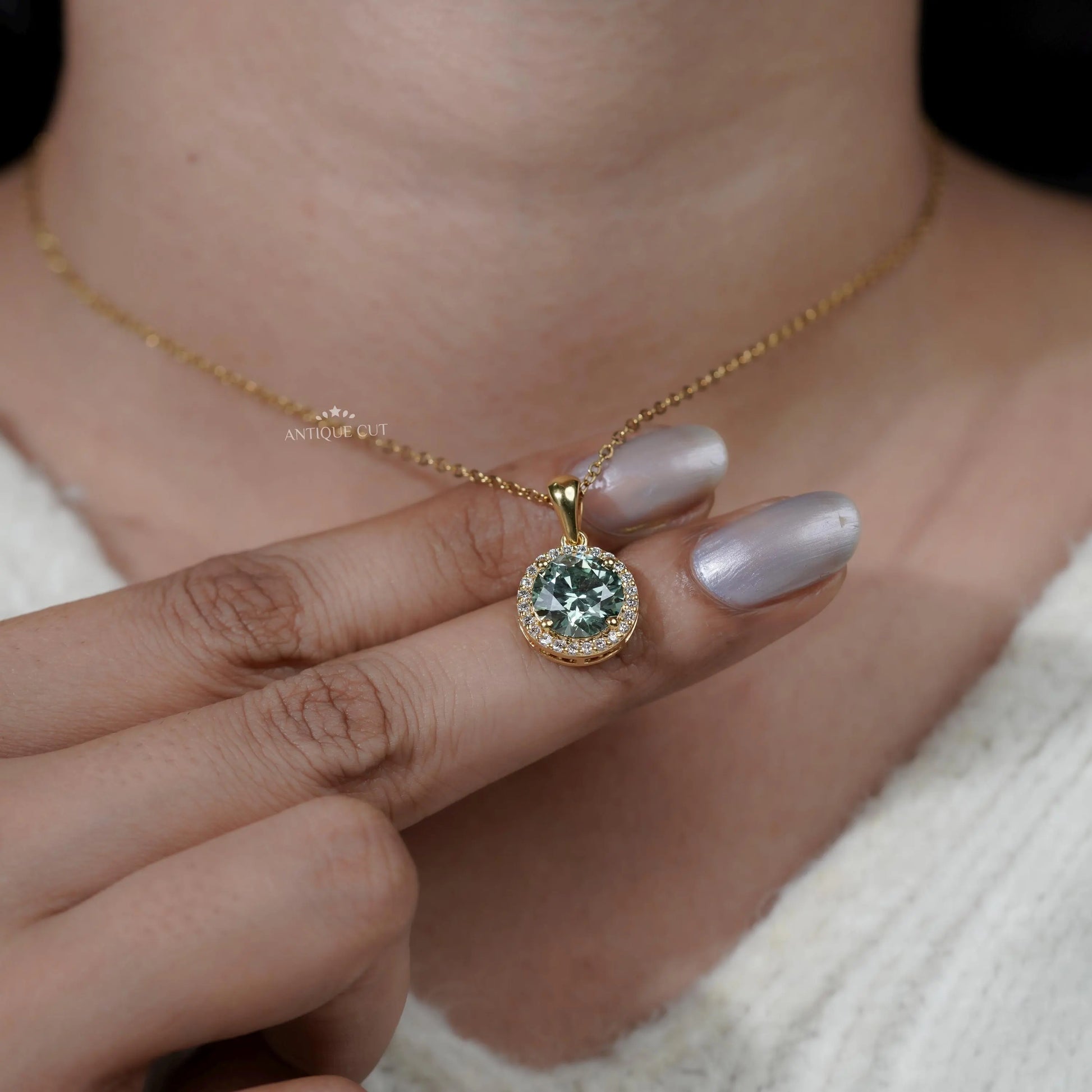 IGI Certified lab grown green diamond jewelry piece