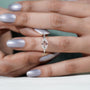 Luxury Asscher diamond ring with marquise side stones