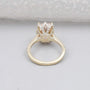 Antiquecut radiant pink diamond hidden halo engagement ring