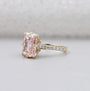 Lab grown radiant pink diamond hidden halo ring