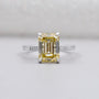 Emerald Cut Diamond Yellow Gold Engagement Ring With Side Stone IGI Certified