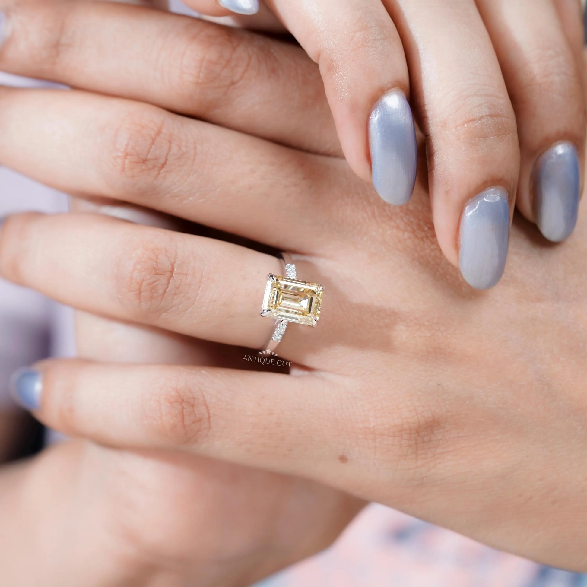 Timeless emerald cut diamond engagement ring