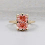 Radiant Pink Diamond Hidden Halo Engagement Gold Ring Lab Grown Diamond