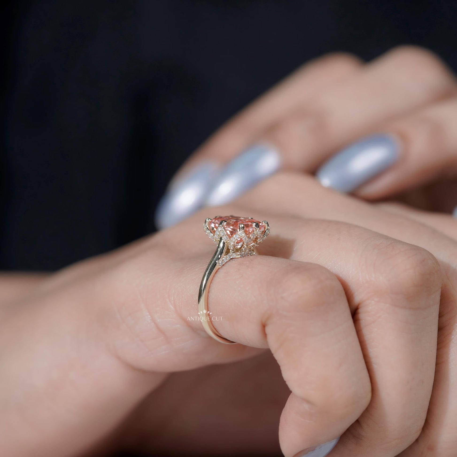 Fine jewelry radiant pink diamond engagement ring