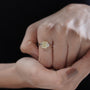Luxury yellow gold radiant diamond ring with trapezoid sides