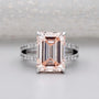 Emerald cut morganite engagement ring in white gold