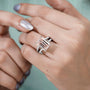 Luxury morganite diamond split shank ring