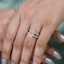 Timeless pink diamond split shank engagement ring