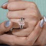 Modern white gold radiant pink diamond ring