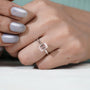 Luxury emerald cut pink solitaire ring