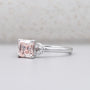 Lab grown Asscher cut diamond ring with marquise accents